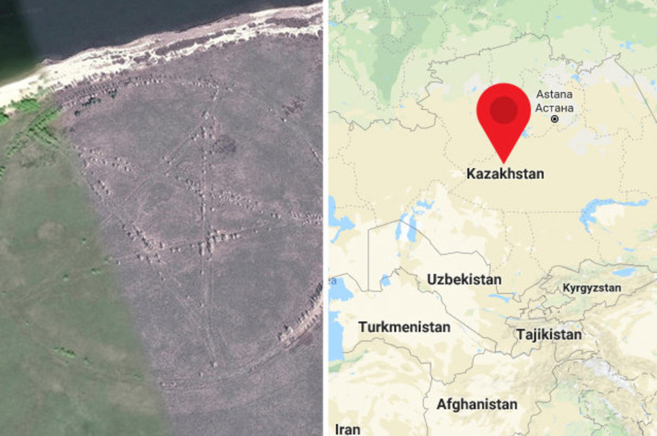 Google maps: Mystery of cannibal feasts at massive Google Earth pentagram revealed