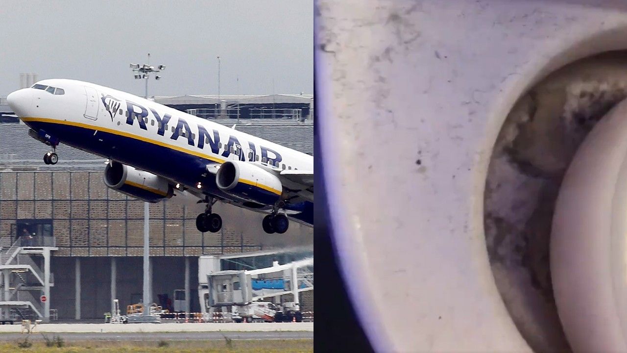 Ryanair passenger videos ‘absolutely disgusting’ bathroom