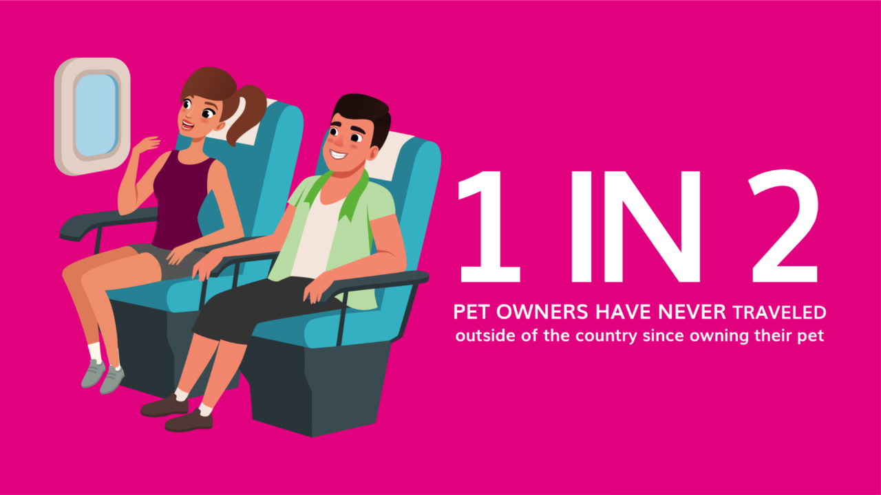 Half of American pet owners have never left the country since owning their pet, study finds