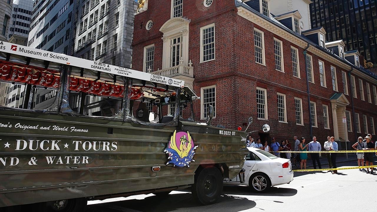 Boston Duck Tour filled with tourists collides with car, 1 person taken to hospital