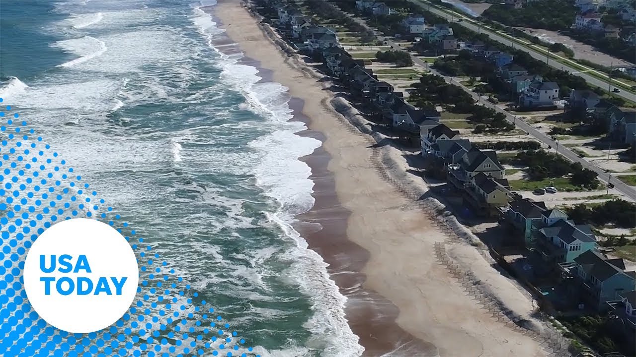 Hurricane Florence: Drone footage shows barren beaches before storm