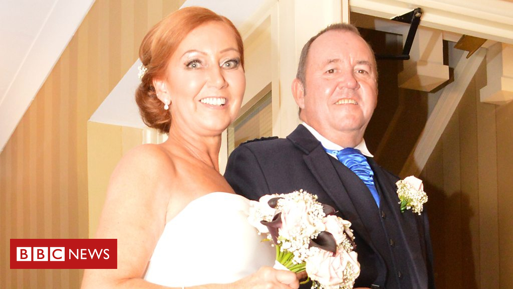 Transplant patient walked down aisle by donor’s dad