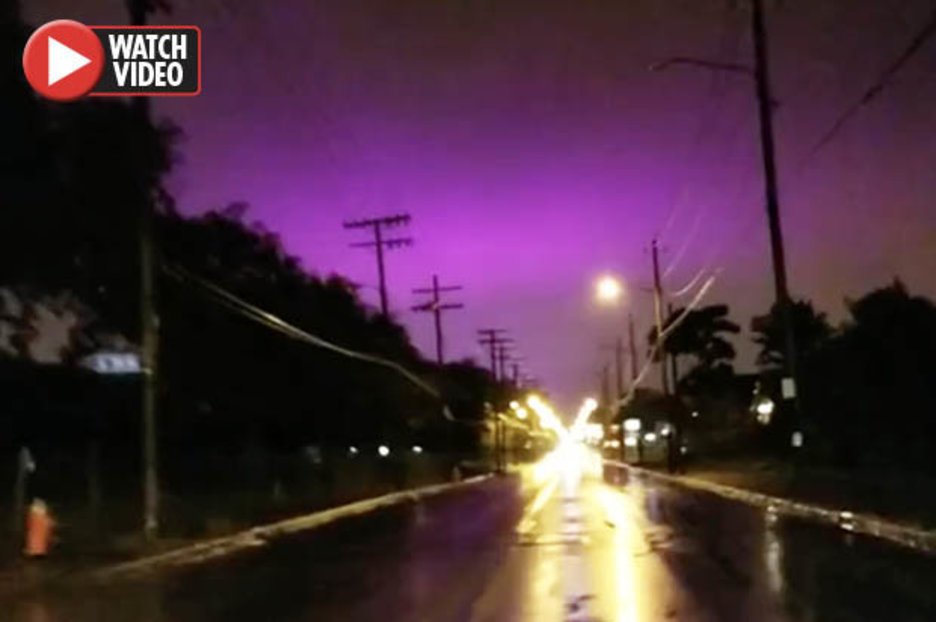 Ohio sky turns PURPLE sparking fears ‘something is happening in space’