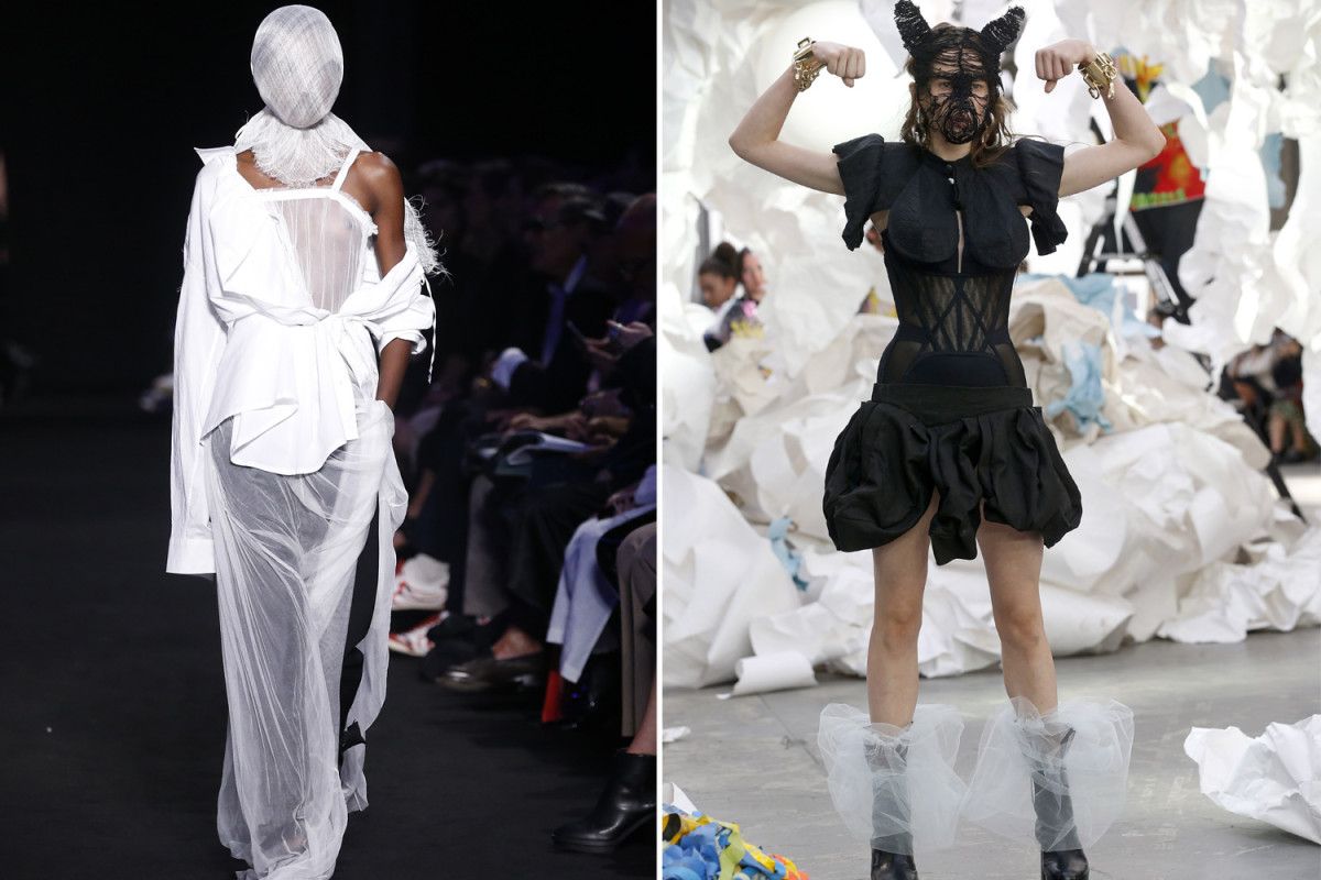 Faces are officially out for spring, according to fashion