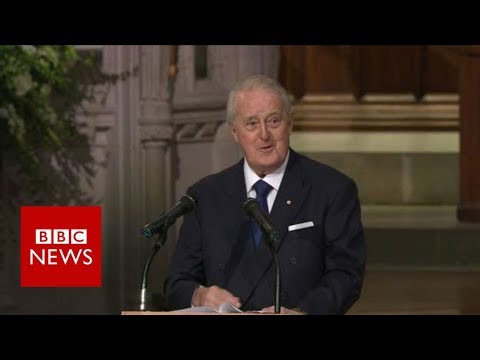 Former Canadian Prime Minister Brian Mulroney gives eulogy   – BBC News