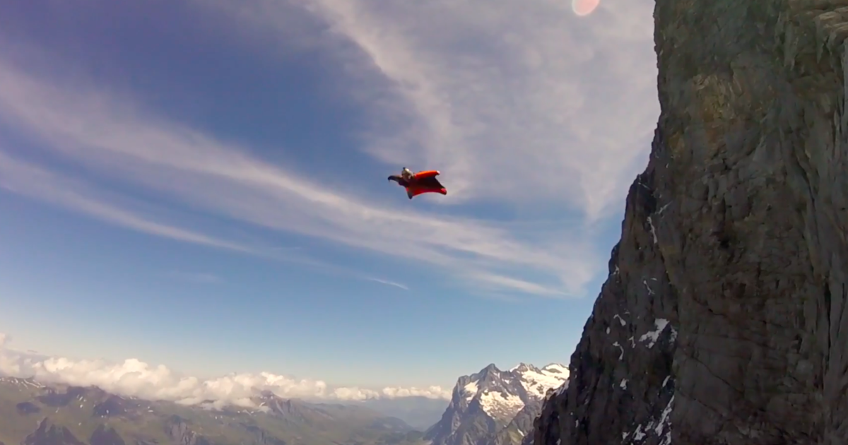 Man Barrels 120 MPH Down Side Of Swiss Cliff In A Wingsuit