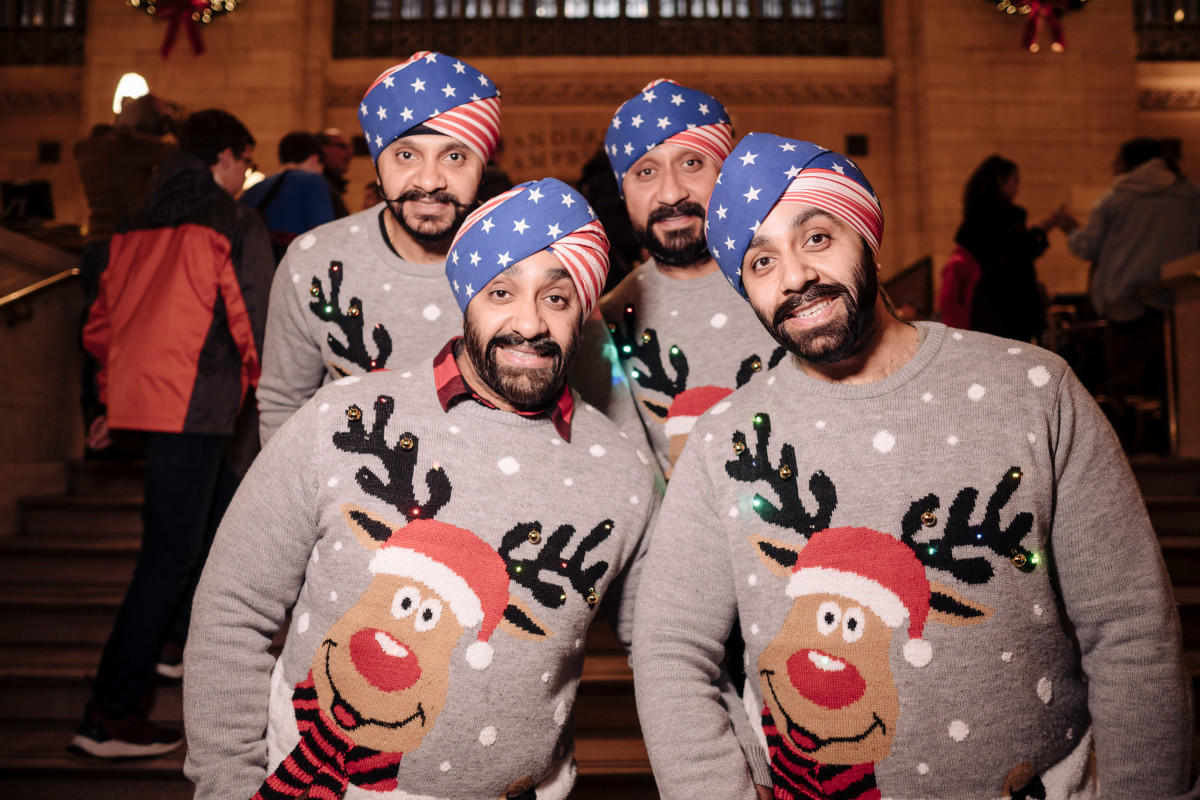 Sikh bros light up NYC with ugly sweaters, US flag turbans