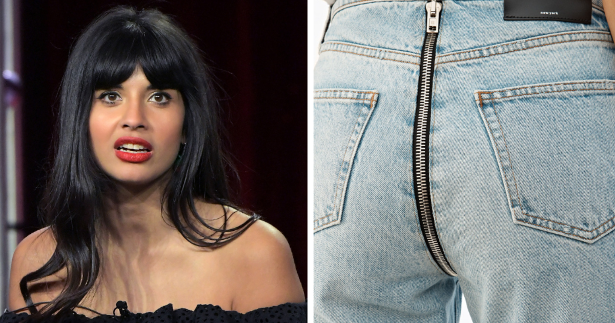 Jameela Jamil Is Just As Confused By These Zipper Jeans As We Are