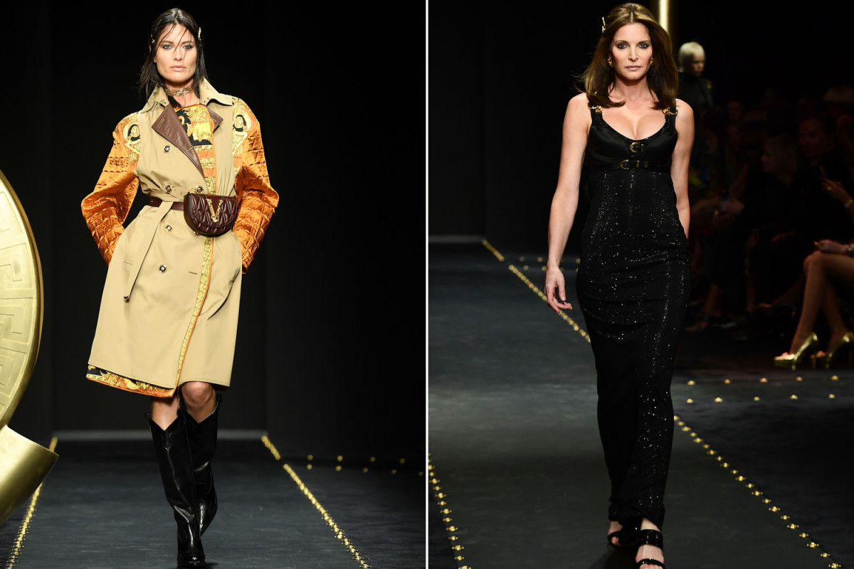 Shalom Harlow and Stephanie Seymour burn up the Versace runway