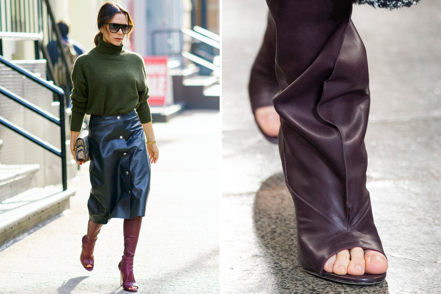 Toes on show: Victoria Beckham starts new boot trend at London Fashion Week AW19