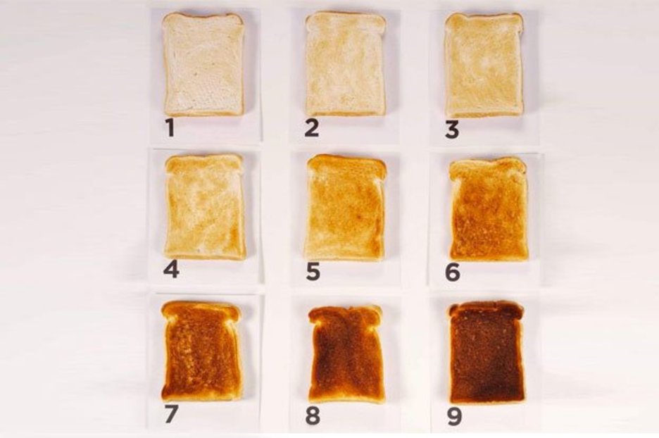 toast colour chart how dark do you like your toast