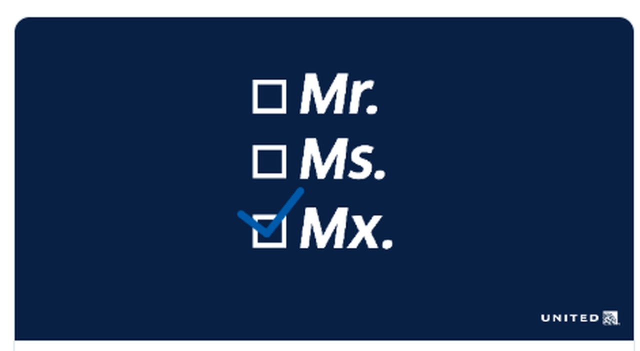 United is the first US airline to take non-binary gender bookings