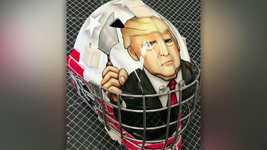 Trump goalie mask made for youth hockey player draws criticism