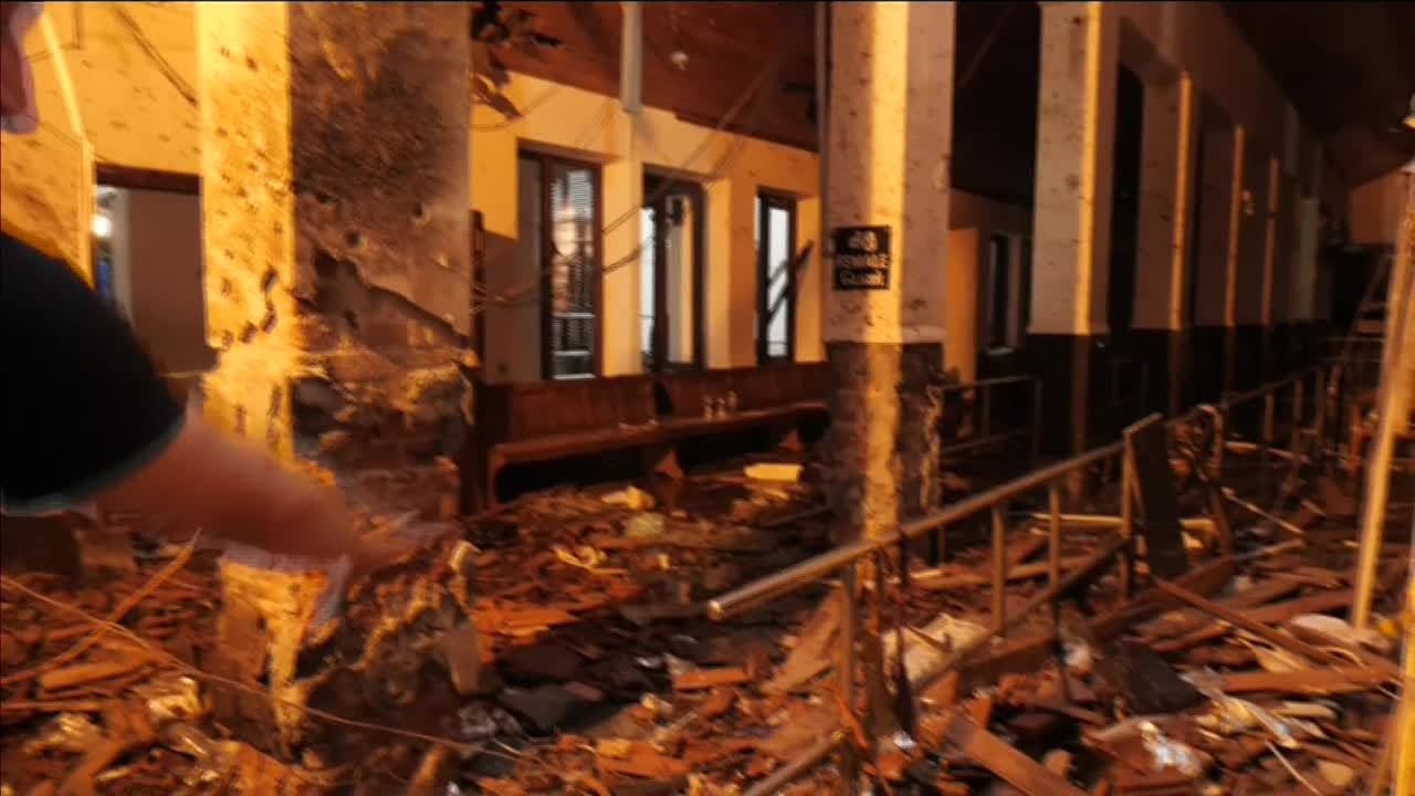 Sky sees the carnage inside the Colombo church targeted by suicide bomber