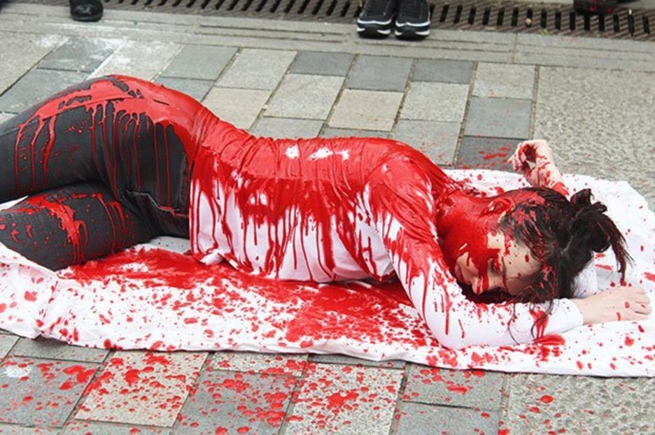 Greggs stormed by vegan protesters wearing pig masks