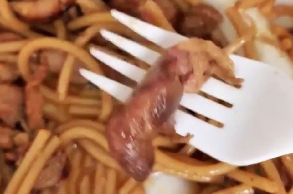 Woman shares video of BABY RAT she found in her takeaway