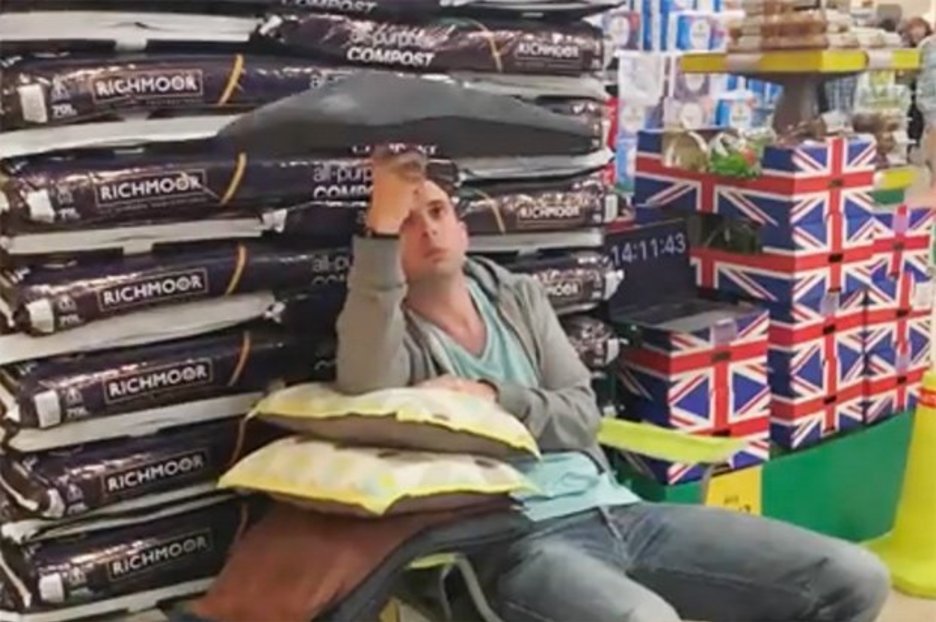 Guinness World Record breaker Dan Spencer twirls a cushion for 18 minutes