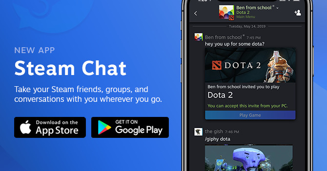 Valve releases Steam Chat app for iOS and Android