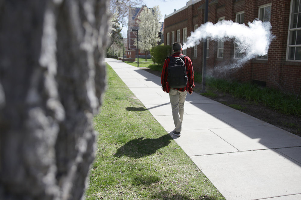 Vaping - this is most likely a common sight for students while walking across campus.