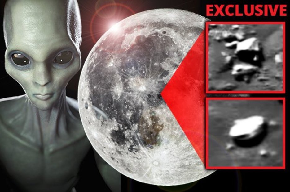 ALIENS living on moon in unearthed photos of ‘fighter jet’