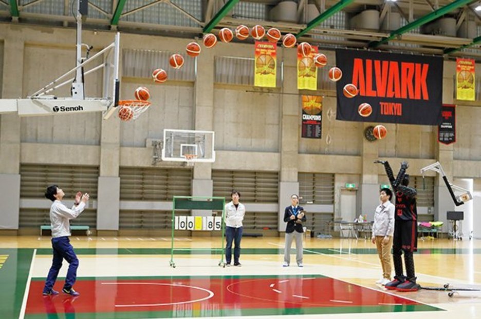 Toyota show off amazing basketball robot that never misses a shot.