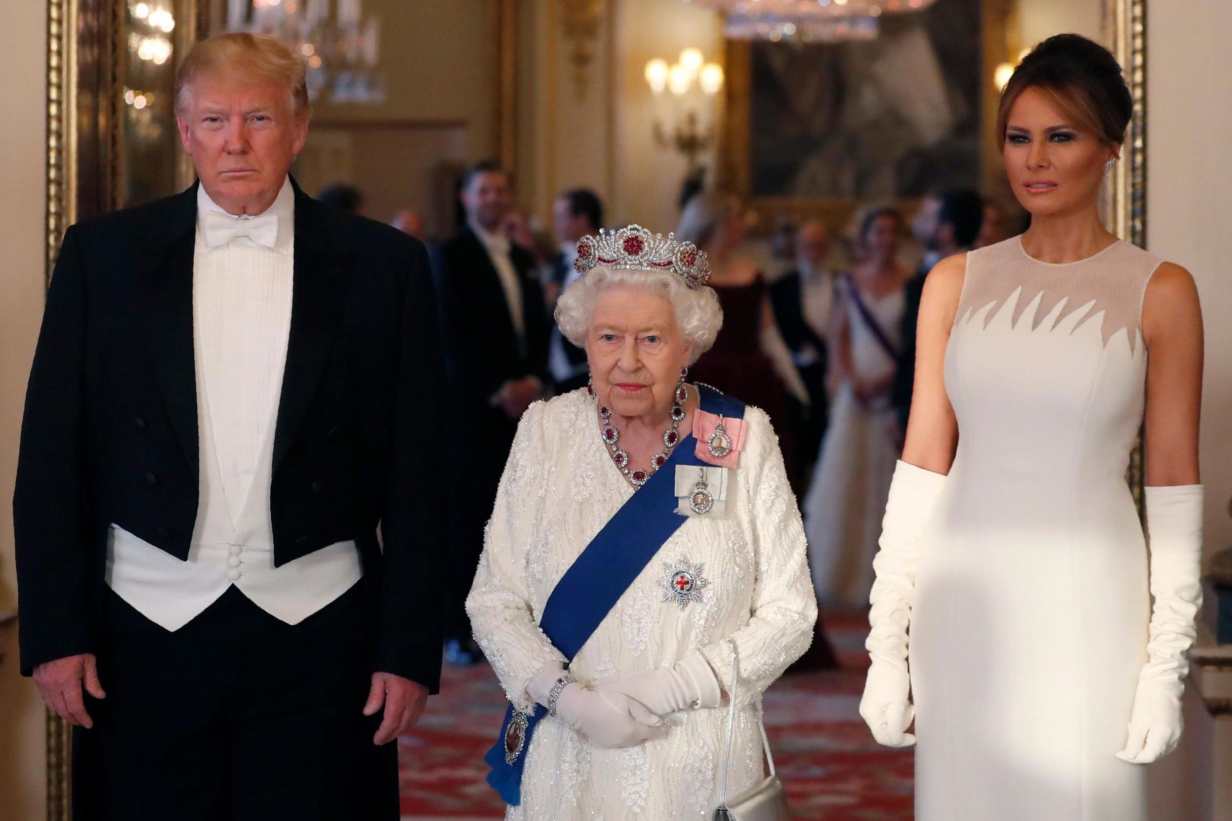 Melania Trump and Kate Middleton step out in white for state banquet at Buckingham Palace