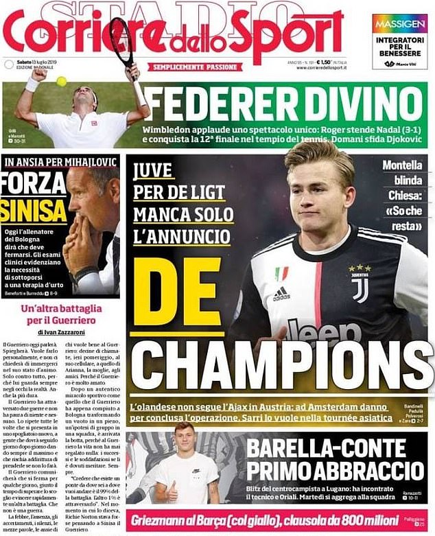 Juventus all but seal signature of Ajax wonderkid Matthijs de Ligt as they wait to make announcement