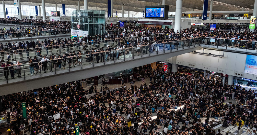 Over 150 Flights Canceled as Hong Kong Airport Is Flooded by Protesters