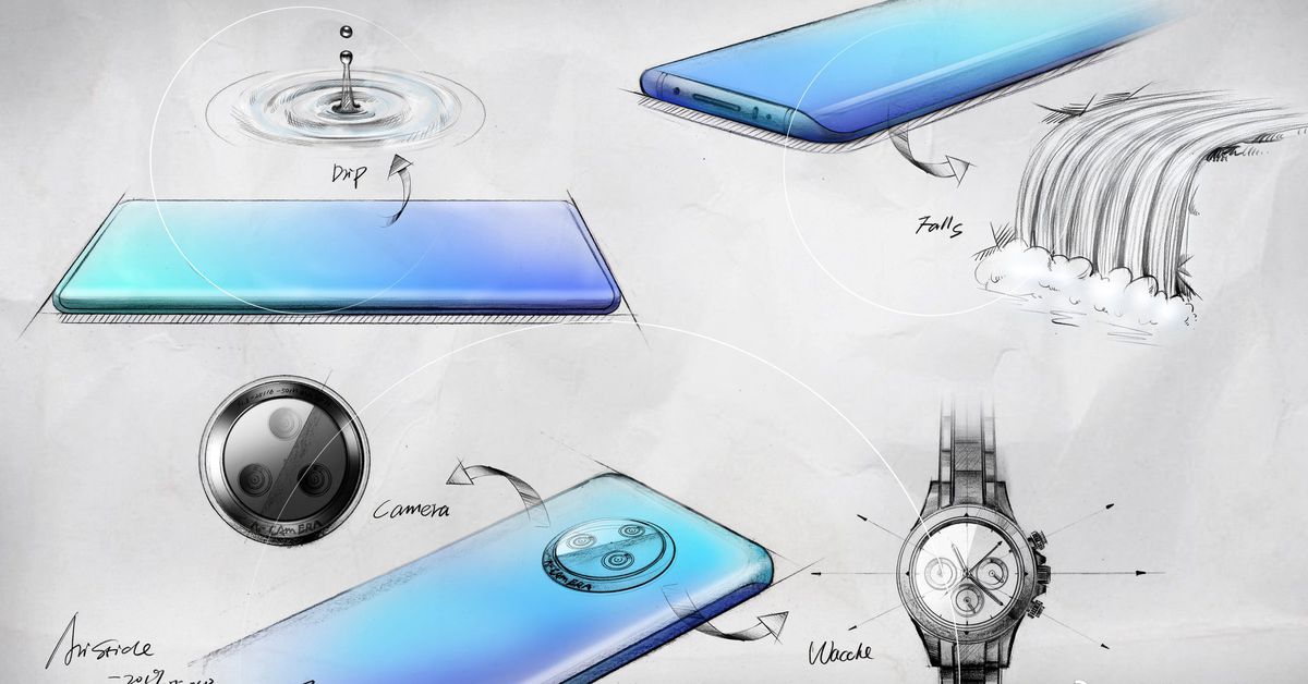 Vivo shows off NEX 3 sketches and ‘waterfall’ curved glass