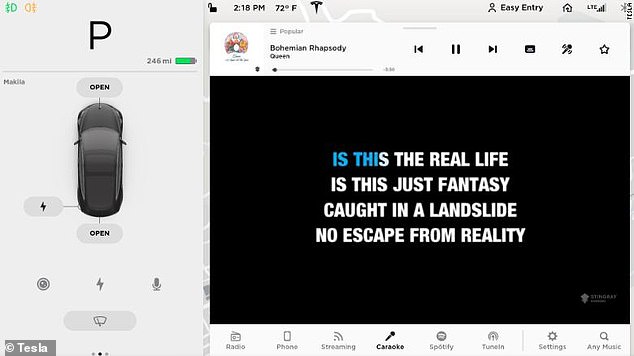 Tesla’s latest software introduces new ‘Car-aoke’ function and connects to Netflix