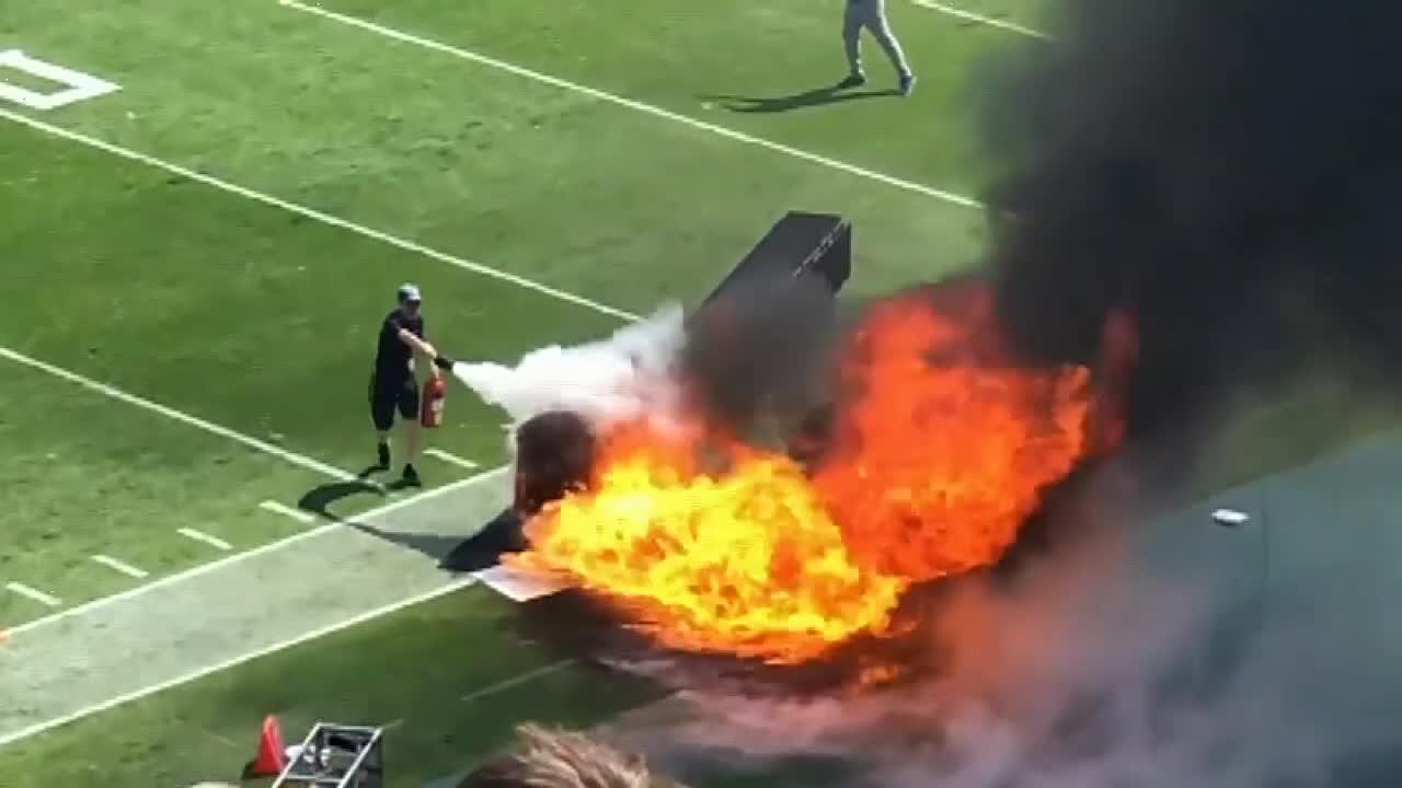 Fire erupts on field before game between Colts and Titans in Tennessee