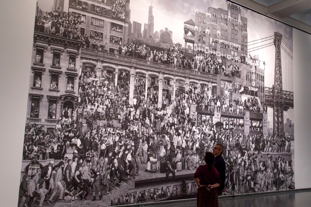 There are 1,000 celebrities hidden in this wild, 2-story mural