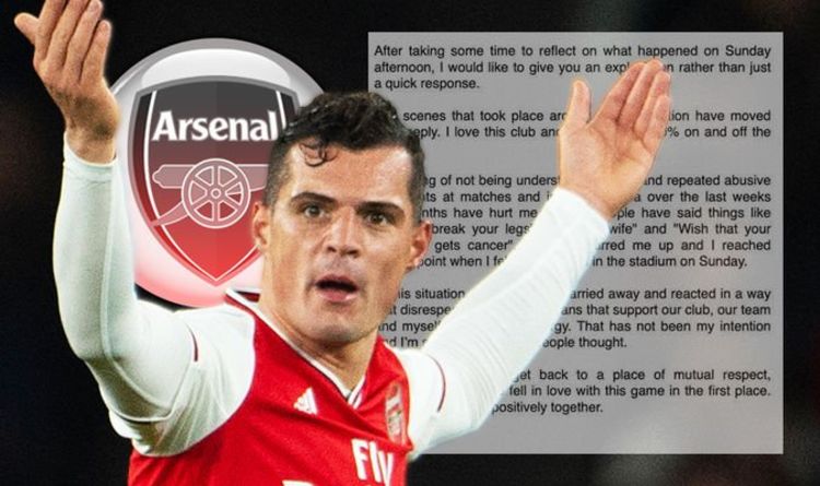 Arsenal news: Granit Xhaka issues lengthy statement after telling fans to ‘f*** off’ | Football | Sport