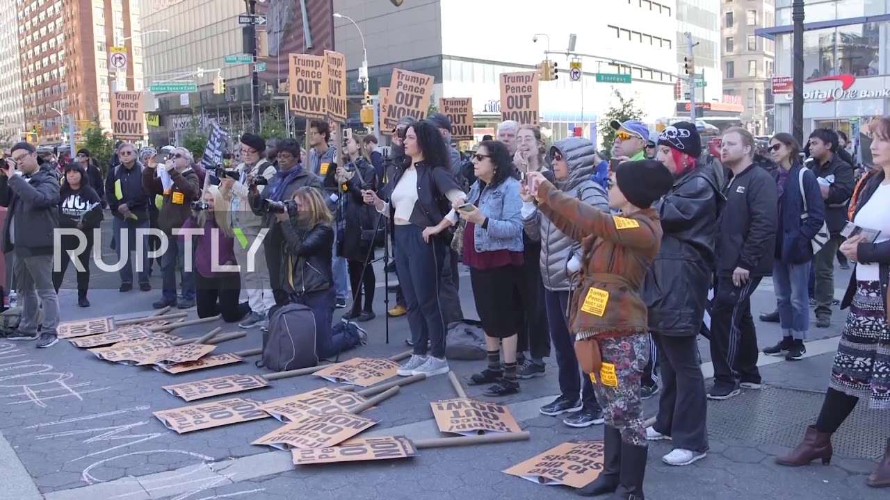 USA: 'Trump/Pence out now!' protest hits New York City