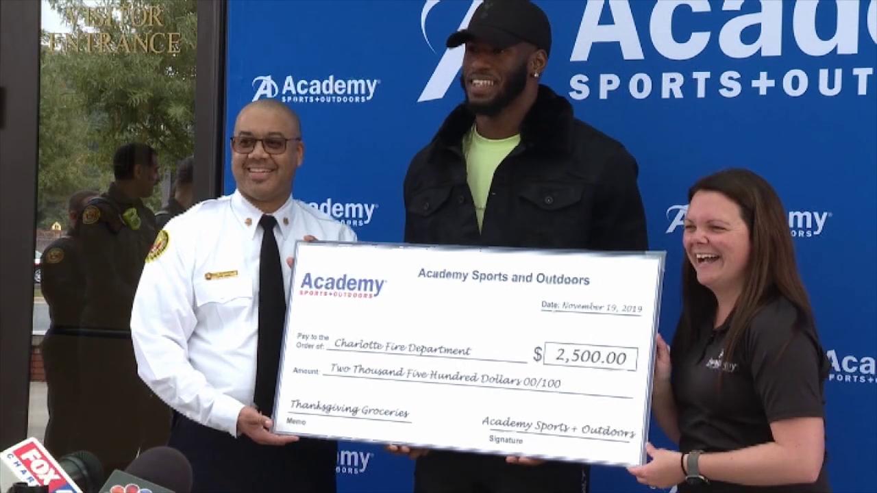 For Thanksgiving, Carolina Panthers’ Brian Burns gives turkeys to firefighters