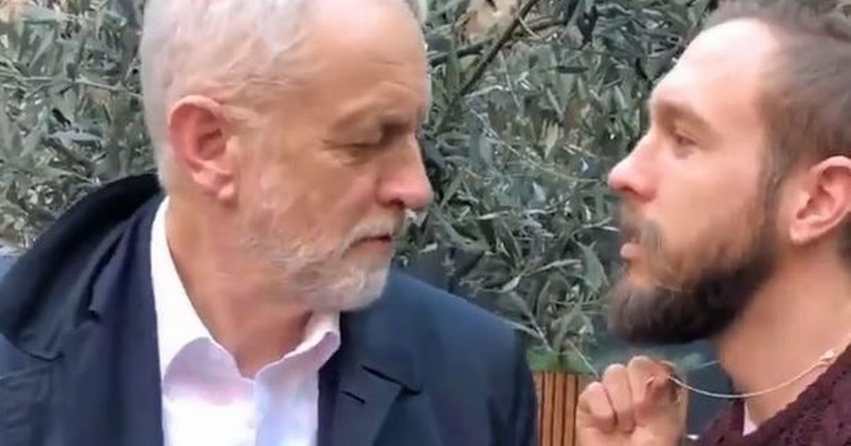 Jeremy Corbyn chuckles as charity worker shows him his ‘F*** Boris’ necklace