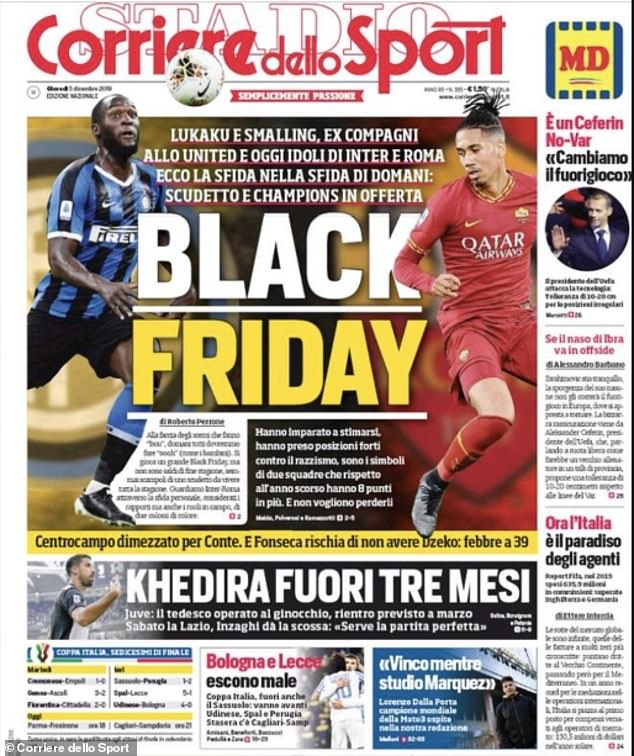 Italian newspaper Corriere dello Sport in race storm after shocking ‘Black Friday’ headline
