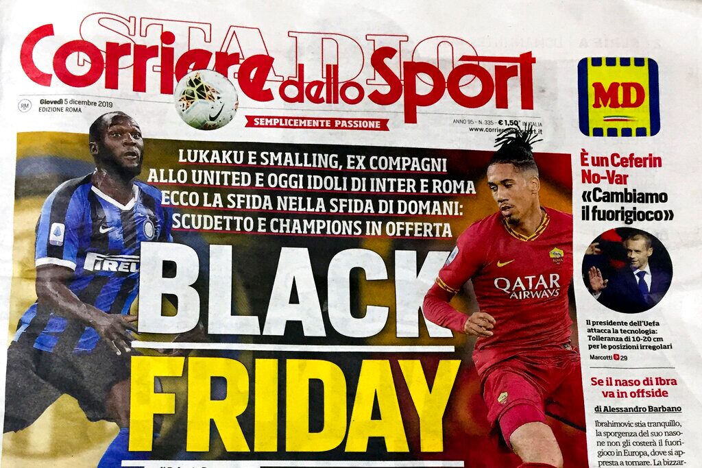 Italian newspaper criticized for tasteless ‘Black Friday’ headline amid racism storm gripping soccer