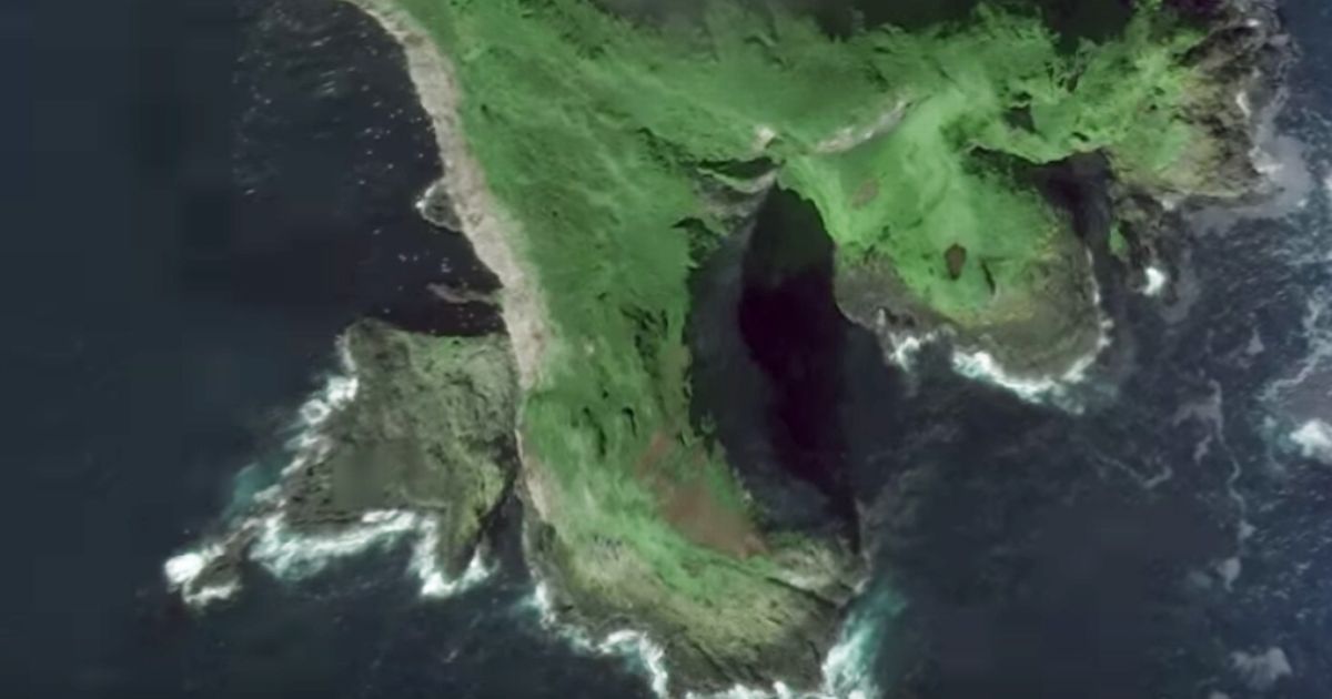 Google Earth frenzy as ‘100ft saucer’ found jutting out of rock on island