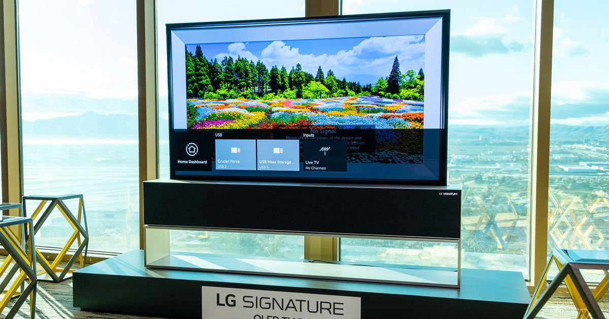 LG’s latest rollable TV descends from the ceiling like a projector screen