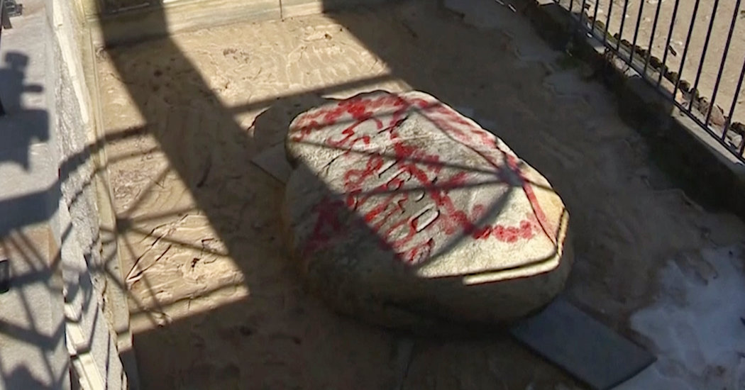 Plymouth Rock and Other Landmarks Are Vandalized in Massachusetts