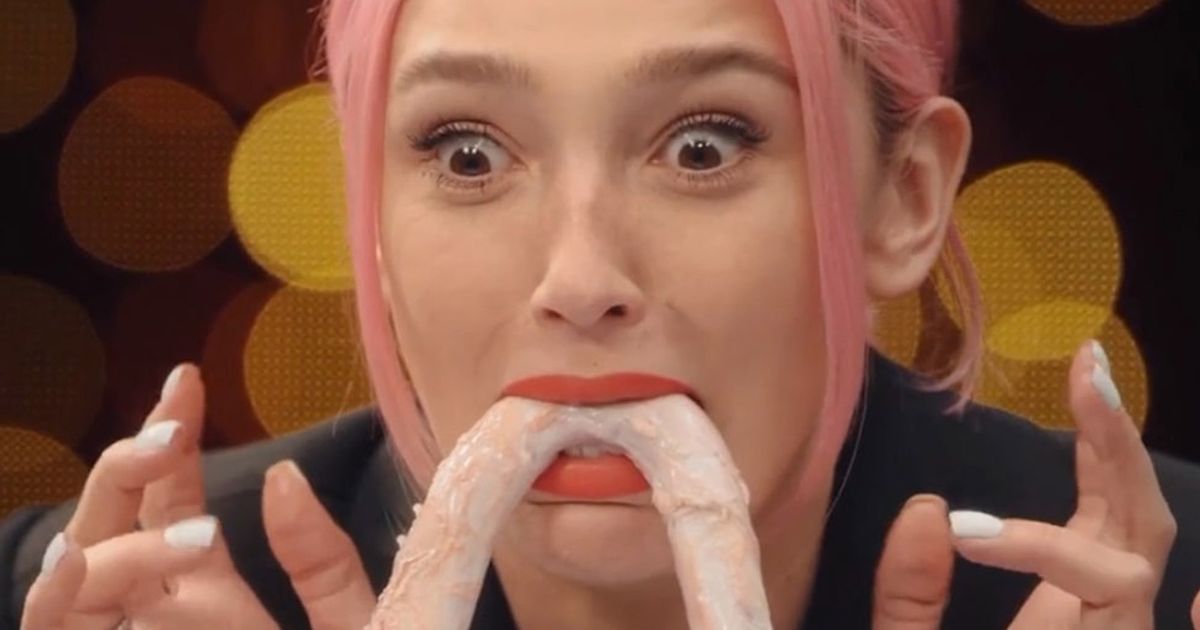 Model puts bull’s penis in her mouth for disgusting TV prank