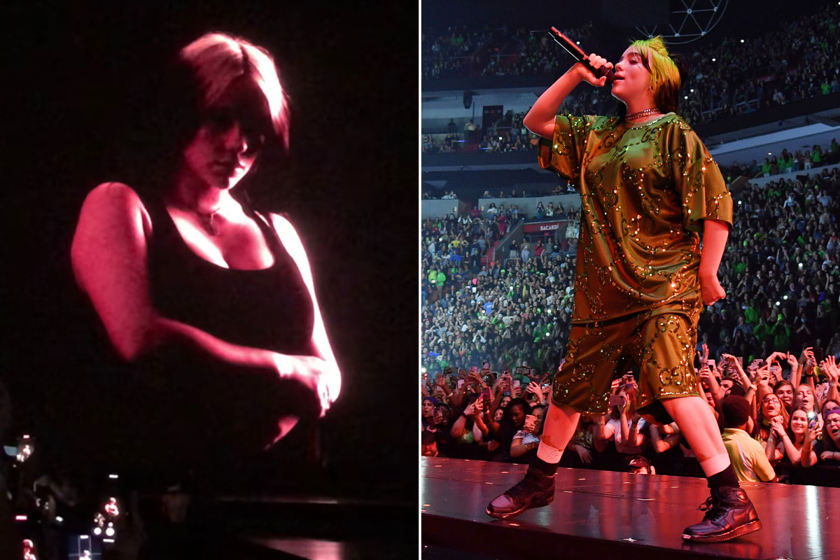 Billie Eilish takes off shirt in concert to protest body shaming