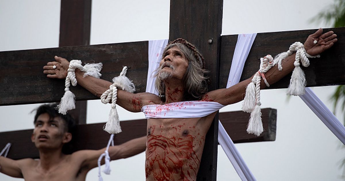 Easter worshippers crucified with real nails in excruciating Good Friday tradition