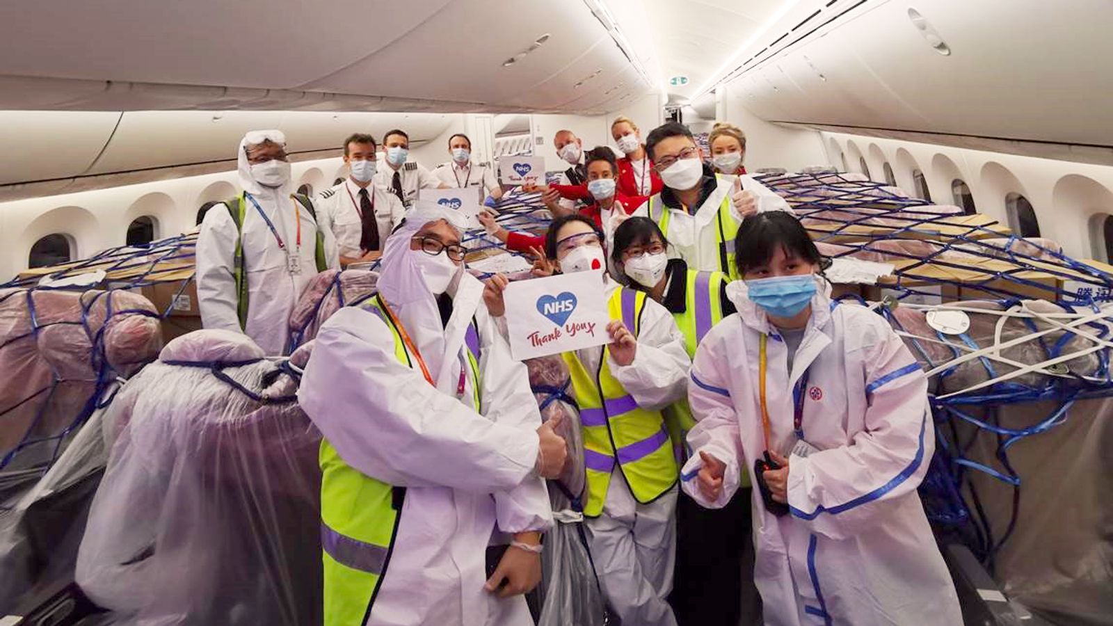 Coronavirus: Virgin flies in millions of pieces of medical equipment from China | UK News