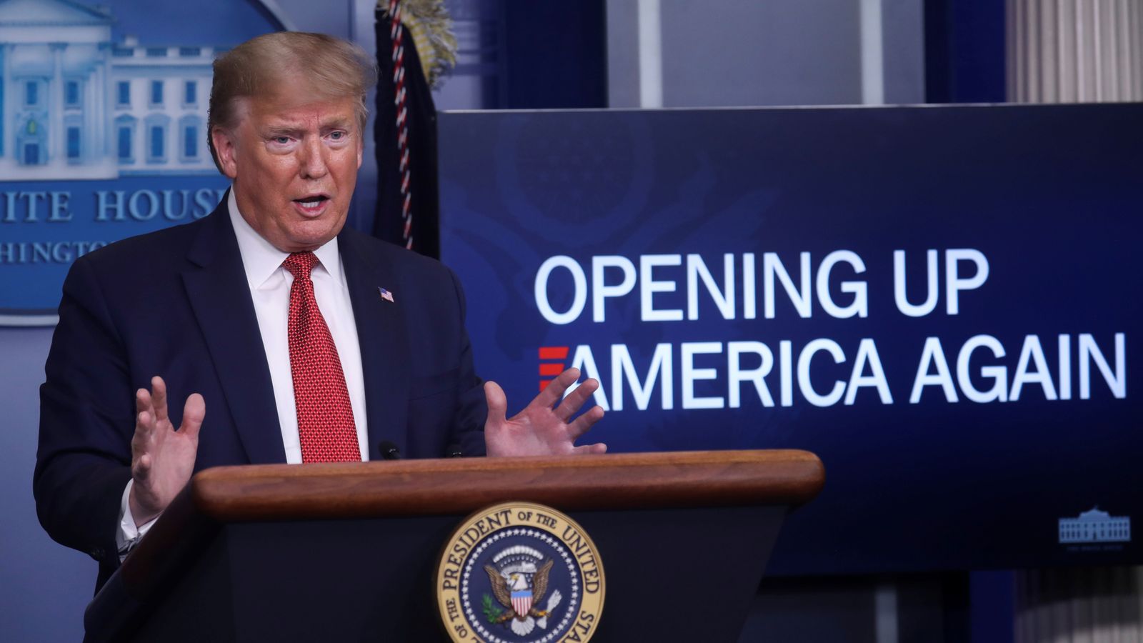 Coronavirus: ‘Opening Up America Again’ – Trump unveils three-phase plan | US News