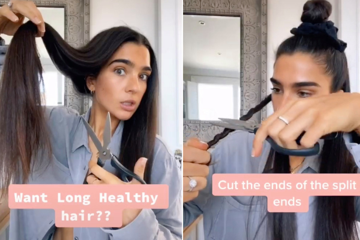 TikTok star shows how to trim split ends in 3 easy steps
