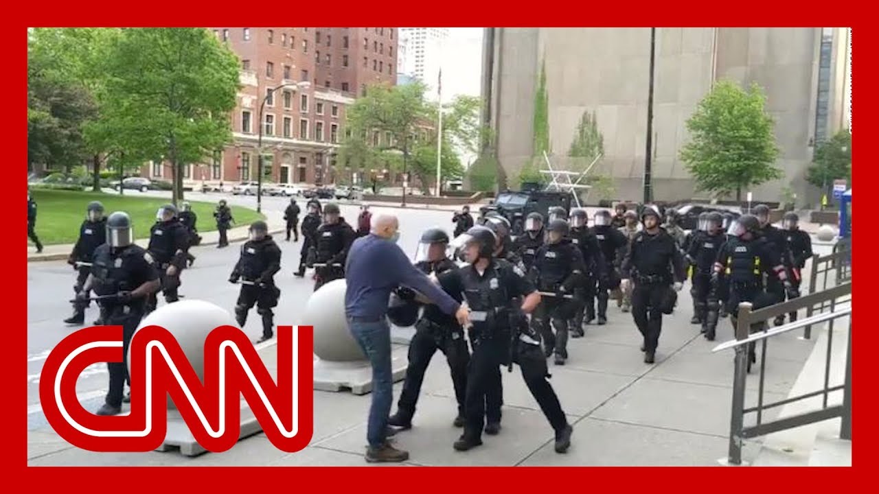 Video shows police pushing elderly man to the ground