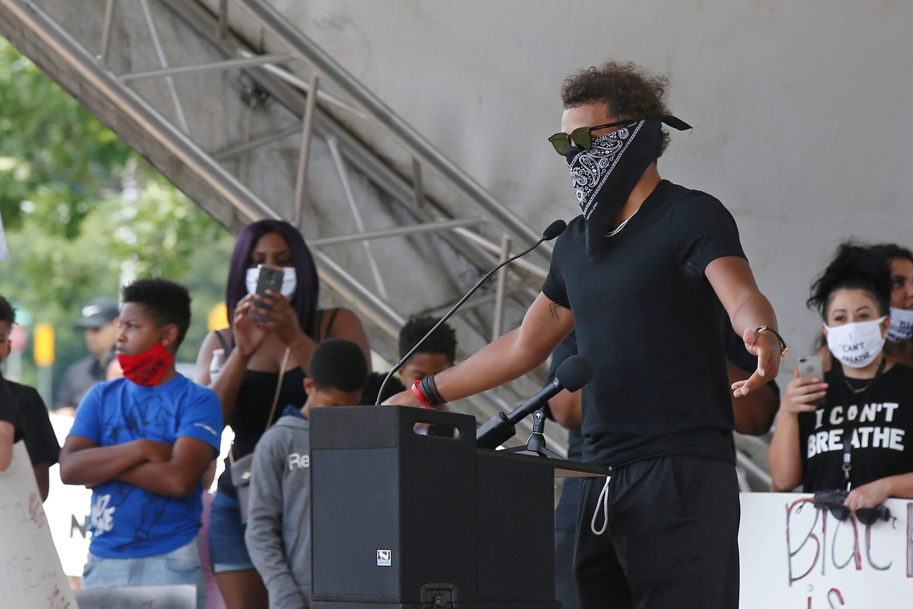 NBA star Trae Young speaks at peaceful protest in Oklahoma