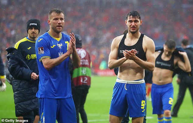 Ukraine players share emotional moment with their fans after Wales defeat